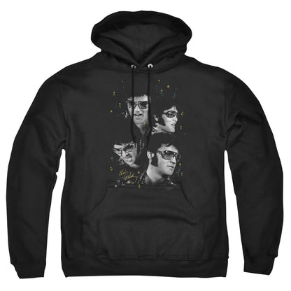 Elvis Presley Faces Mens Hoodie Black Officially Licensed