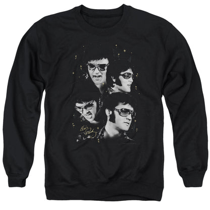 Elvis Presley Faces Mens Crewneck Sweatshirt Black