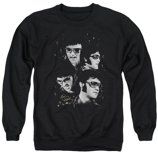 Elvis Presley Faces Mens Crewneck Sweatshirt Black