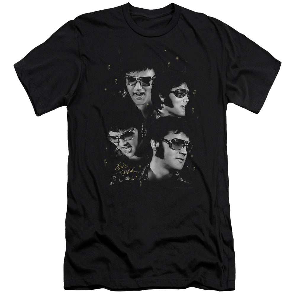 Elvis Presley Faces Premium Bella Canvas Slim Fit Mens T Shirt Black