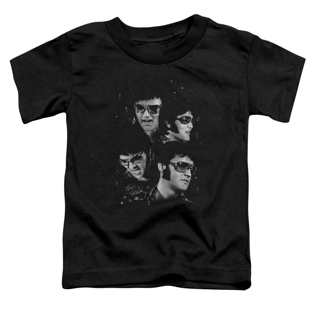 Elvis Presley Faces Toddler Kids Youth T Shirt Black