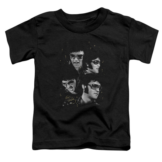 Elvis Presley Faces Toddler Kids Youth T Shirt Black