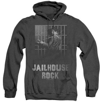 Elvis Presley Jailhouse Rock Mens Heather Hoodie Black Officially Licensed
