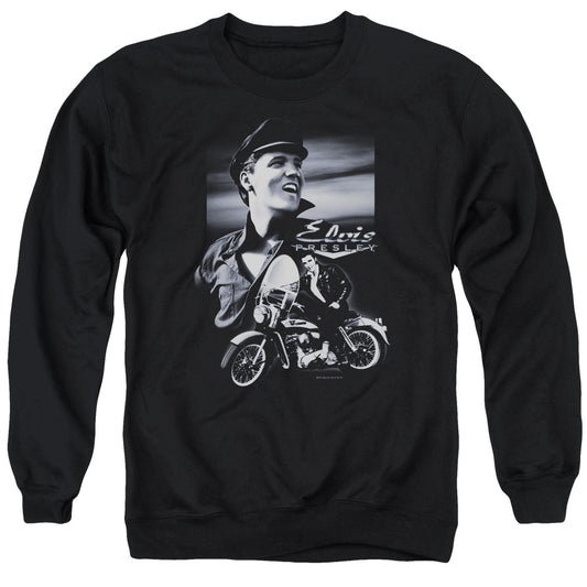 Elvis Presley Motorcycle Mens Crewneck Sweatshirt Black