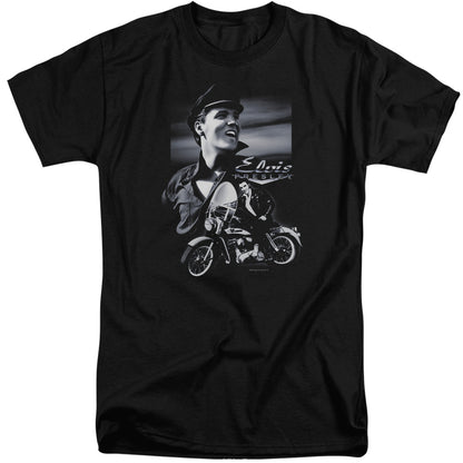 Elvis Presley Motorcycle Mens Tall T Shirt Black