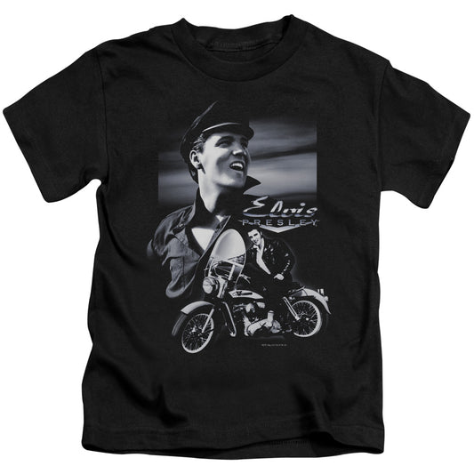 Elvis Presley Motorcycle Juvenile Kids Youth T Shirt Black