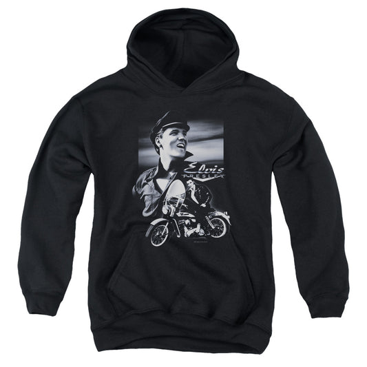 Elvis Presley Motorcycle Kids Youth Hoodie Black