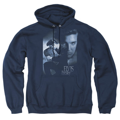 Elvis Presley Reverent Mens Hoodie Navy Officially Licensed