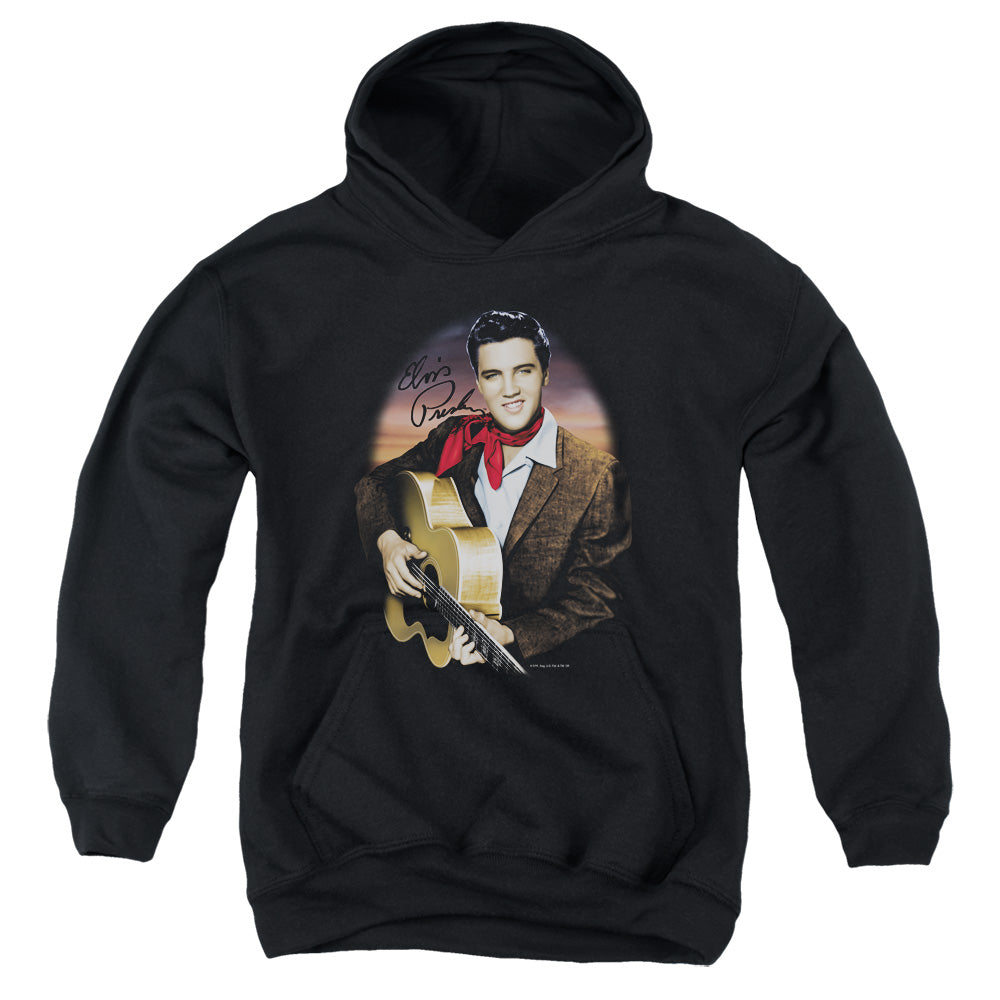 Elvis Presley Red Scarf #2 Kids Youth Hoodie Black