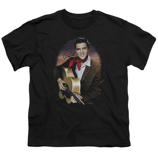 Elvis Presley Red Scarf #2 Kids Youth T Shirt Black