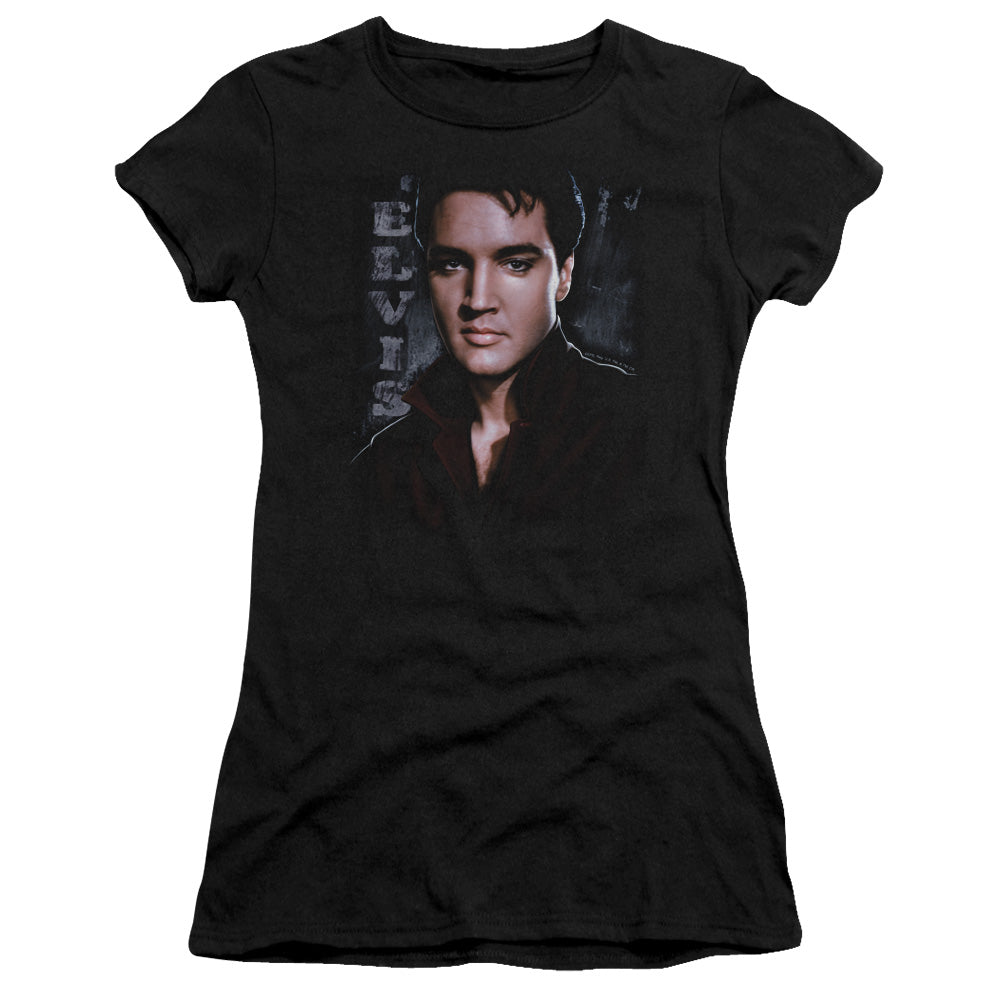 Elvis Presley Tough Junior Sheer Cap Sleeve Womens T Shirt Black