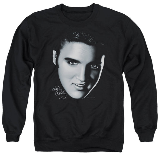 Elvis Presley Big Face Mens Crewneck Sweatshirt Black