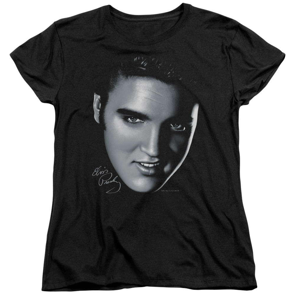 Elvis Presley Big Face Womens T Shirt Black