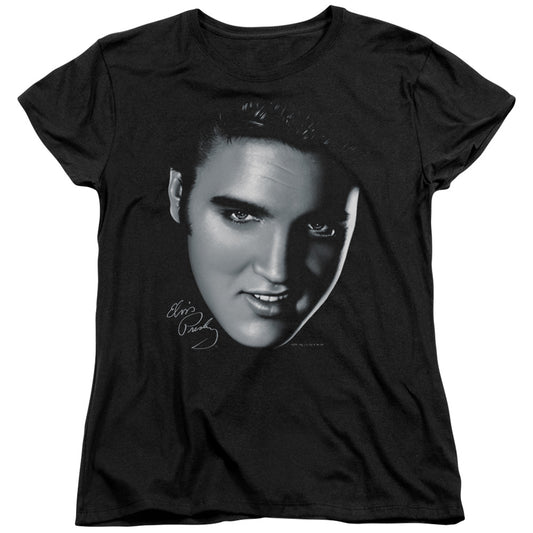 Elvis Presley Big Face Womens T Shirt Black