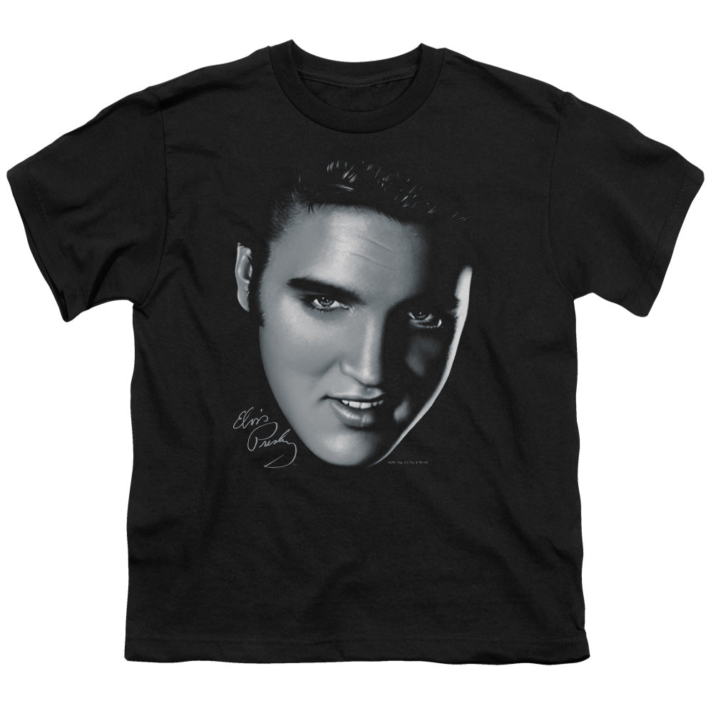 Elvis Presley Big Face Kids Youth T Shirt Black