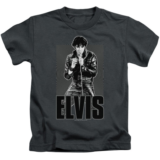 Elvis Presley Leather Juvenile Kids Youth T Shirt Charcoal