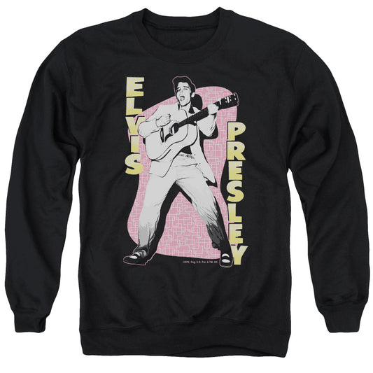 Elvis Presley Pink Rock Mens Crewneck Sweatshirt Black