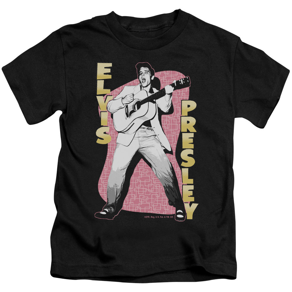 Elvis Presley Pink Rock Juvenile Kids Youth T Shirt Black