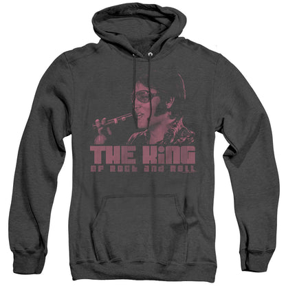 Elvis Presley The King Mens Heather Hoodie Black Officially Licensed