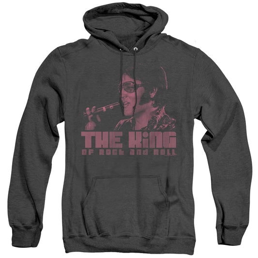 Elvis Presley The King Mens Heather Hoodie Black Officially Licensed