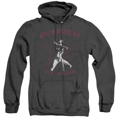 Elvis Presley Viva Las Vegas Star Mens Heather Hoodie Black Officially Licensed