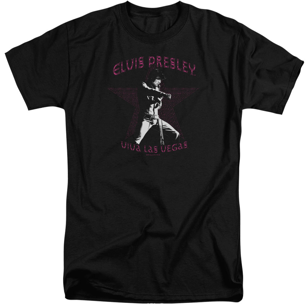 Elvis Presley Viva Las Vegas Star Mens Tall T Shirt Black