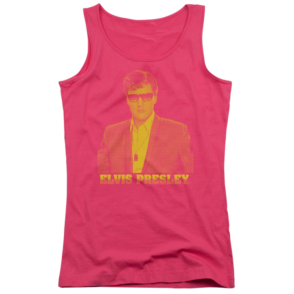 Elvis Presley Yellow Elvis Womens Tank Top Shirt Hot Pink