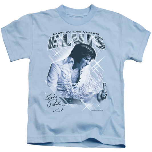 Elvis Presley Blue Vegas Juvenile Kids Youth T Shirt Carolina Blue