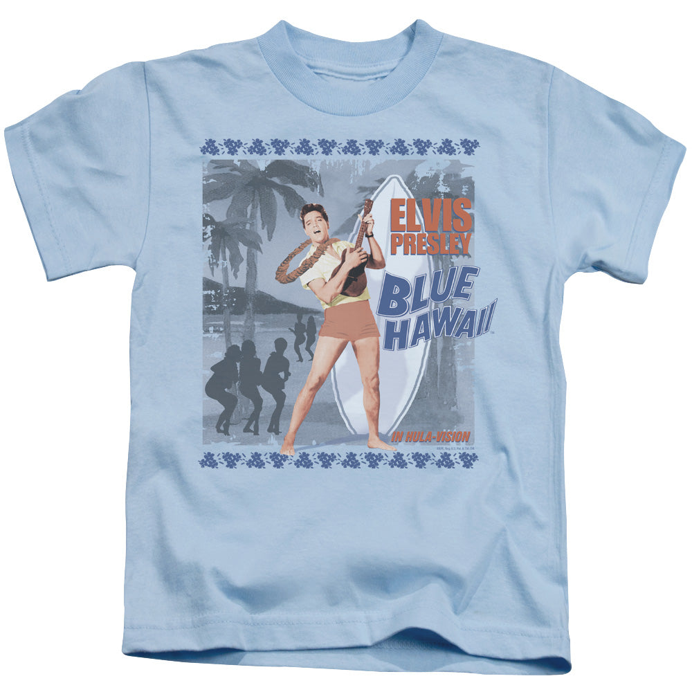 Elvis Presley Blue Hawaii Poster Juvenile Kids Youth T Shirt Light Blue