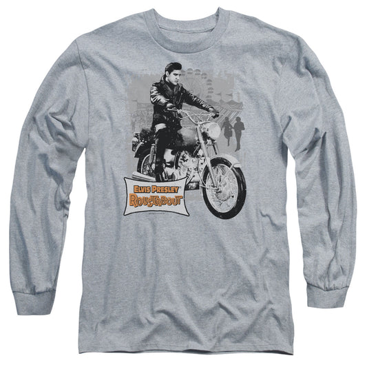 Elvis Presley Roustabout Poster Mens Long Sleeve Shirt Athletic Heather