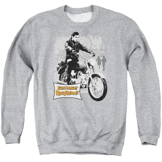 Elvis Presley Roustabout Poster Mens Crewneck Sweatshirt Athletic Heather