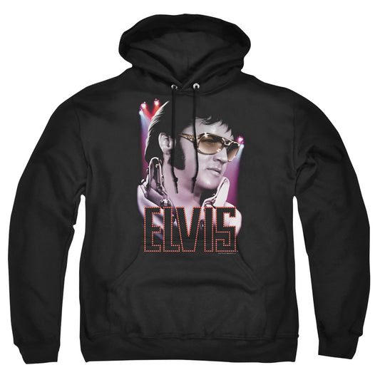 Elvis Presley 70'S Star Mens Hoodie Black Officially Licensed
