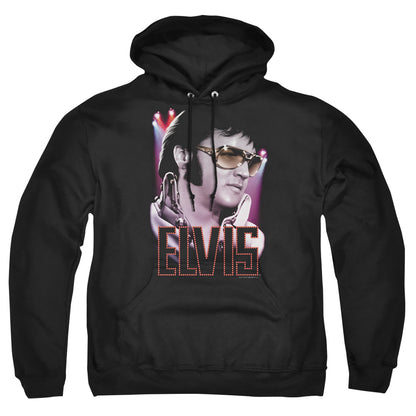 Elvis Presley 70'S Star Mens Hoodie Black Officially Licensed