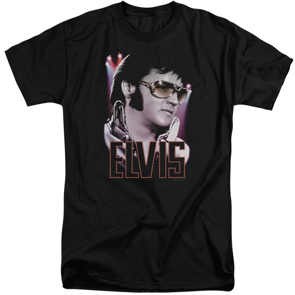Elvis Presley 70s Star Mens Tall T Shirt Black