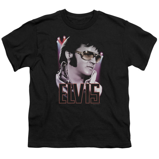 Elvis Presley 70s Star Kids Youth T Shirt Black