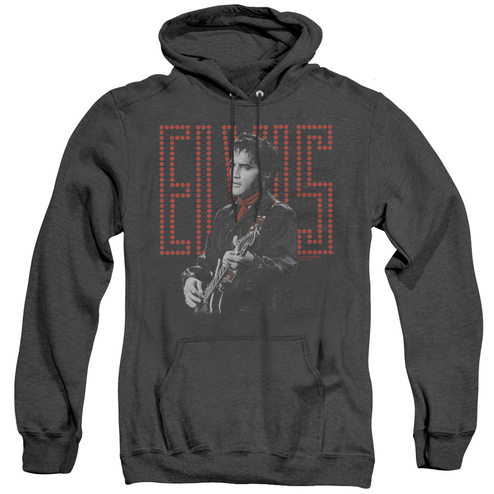 Elvis Presley Red Guitarman Heather Mens Hoodie Black