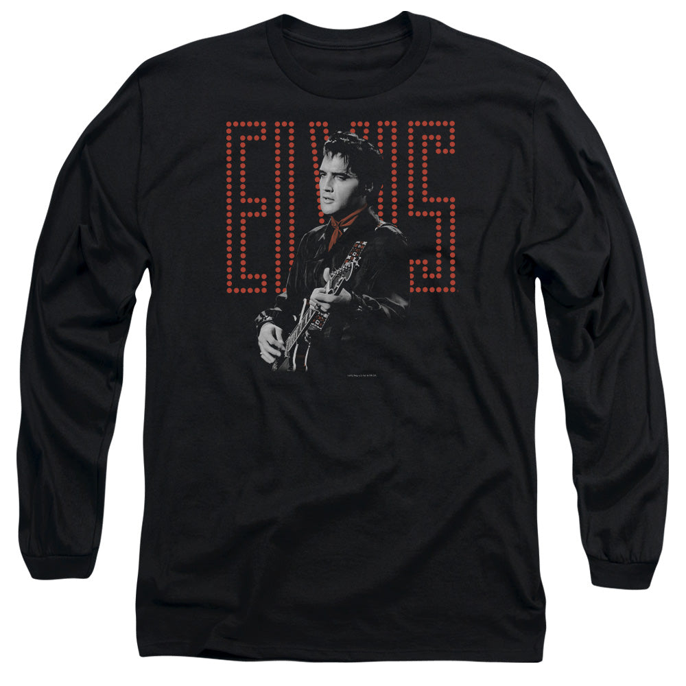 Elvis Presley Red Guitarman Mens Long Sleeve Shirt Black
