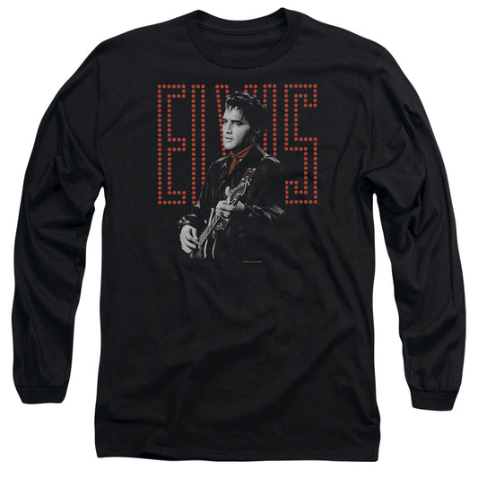 Elvis Presley Red Guitarman Mens Long Sleeve Shirt Black