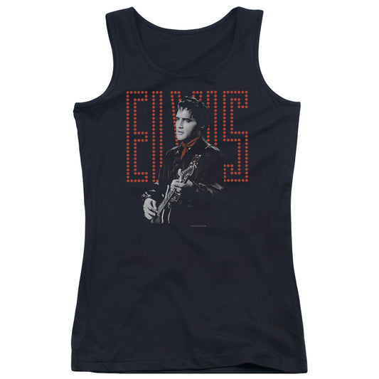 Elvis Presley Red Guitarman Womens Tank Top Shirt Black