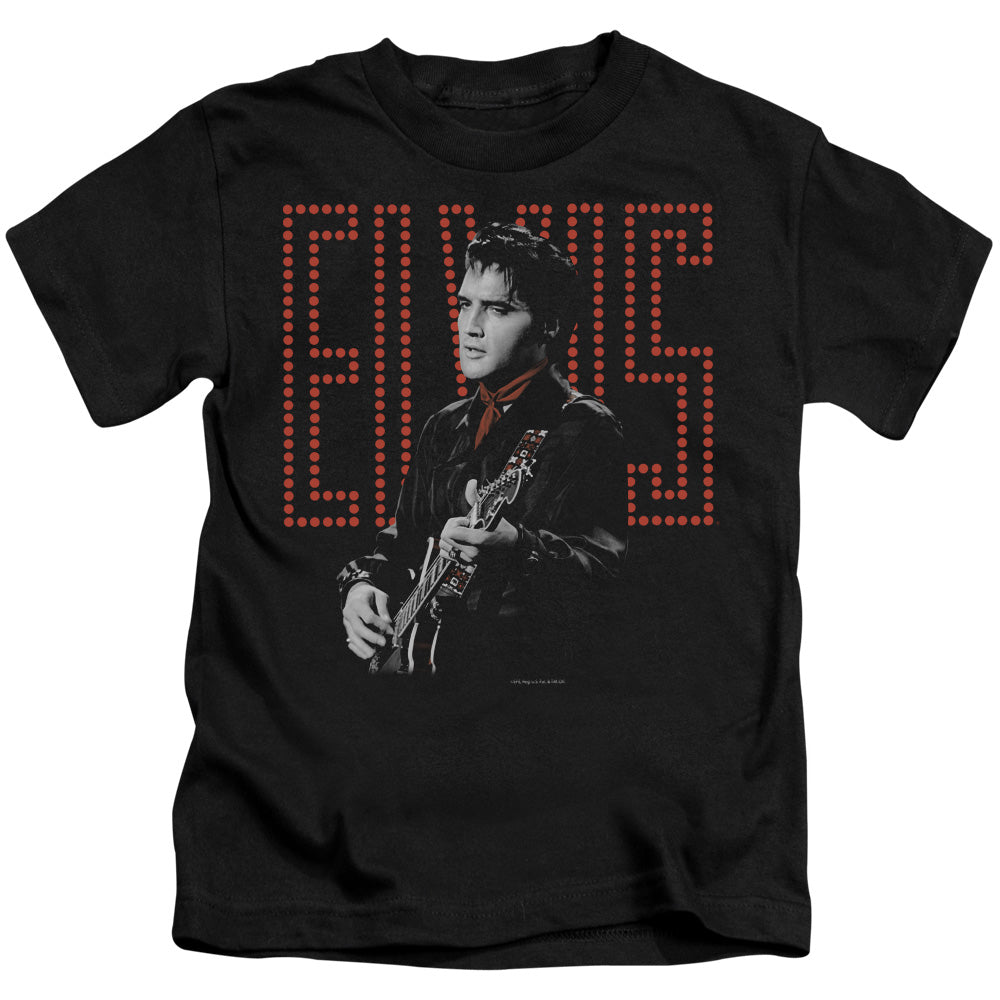 Elvis Presley Red Guitarman Juvenile Kids Youth T Shirt Black