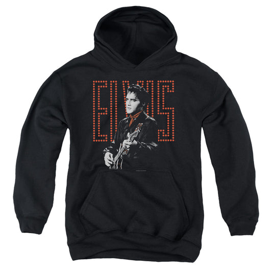Elvis Presley Red Guitarman Kids Youth Hoodie Black