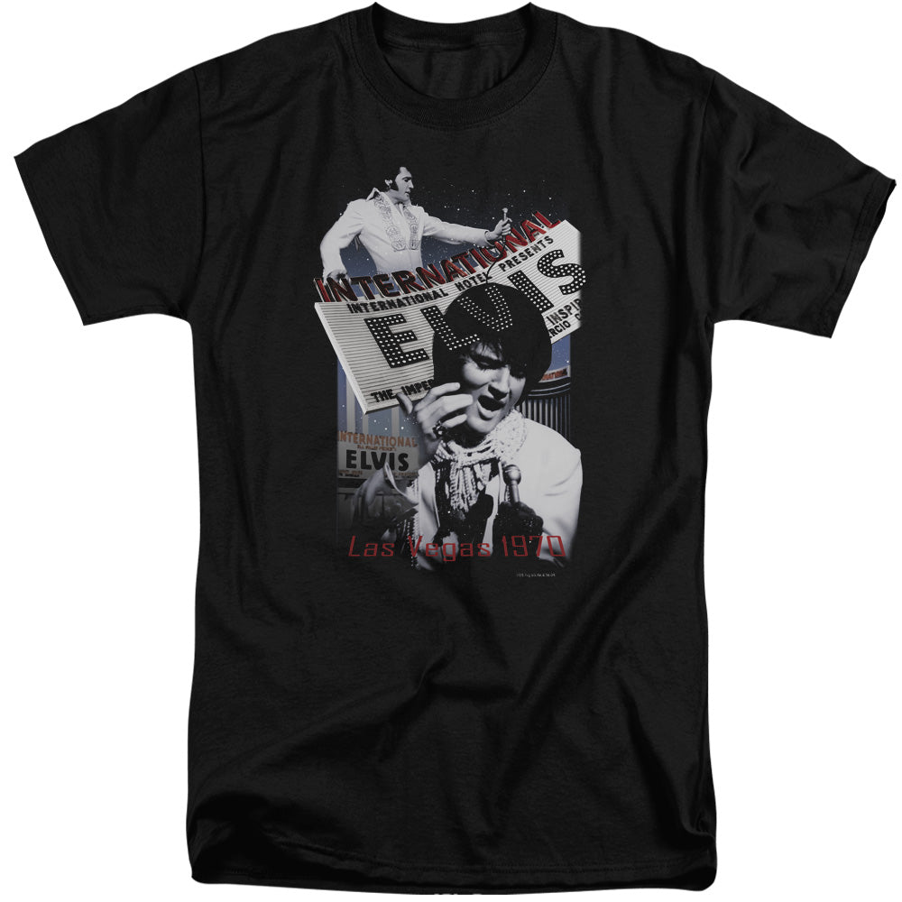 Elvis Presley International Hotel Mens Tall T Shirt Black