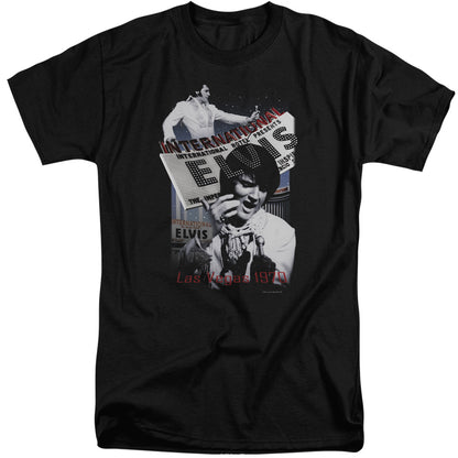 Elvis Presley International Hotel Mens Tall T Shirt Black
