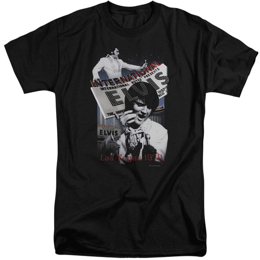 Elvis Presley International Hotel Mens Tall T Shirt Black