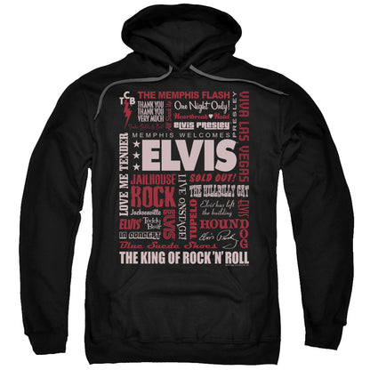 Elvis Presley Whole Lotta Type Mens Hoodie Black