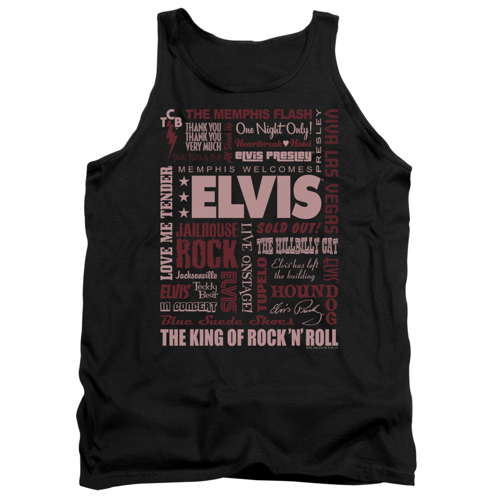 Elvis Presley Whole Lotta Type Mens Tank Top Shirt Black