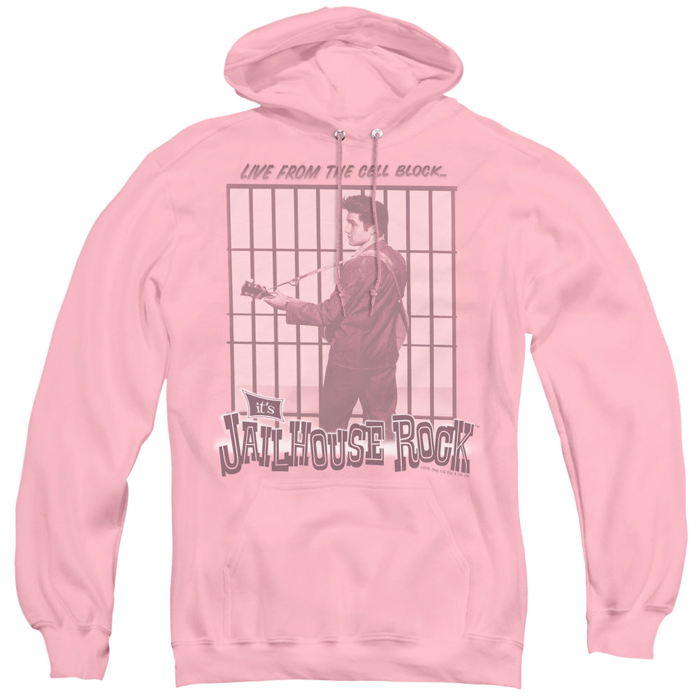 Elvis Presley Cell Block Rock Mens Hoodie Pink