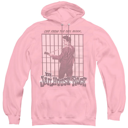 Elvis Presley Cell Block Rock Mens Hoodie Pink