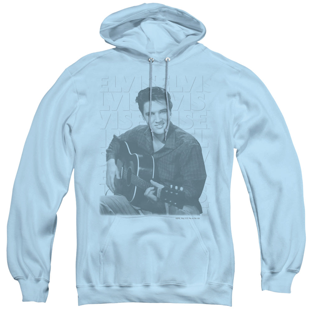 Elvis Presley Repeat Mens Hoodie Light Blue