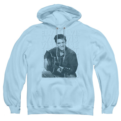 Elvis Presley Repeat Mens Hoodie Light Blue Officially Licensed